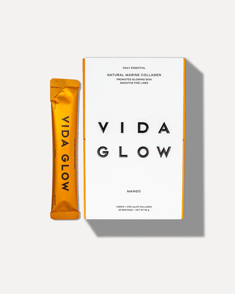 vida glow natural marine collagen sachets mango